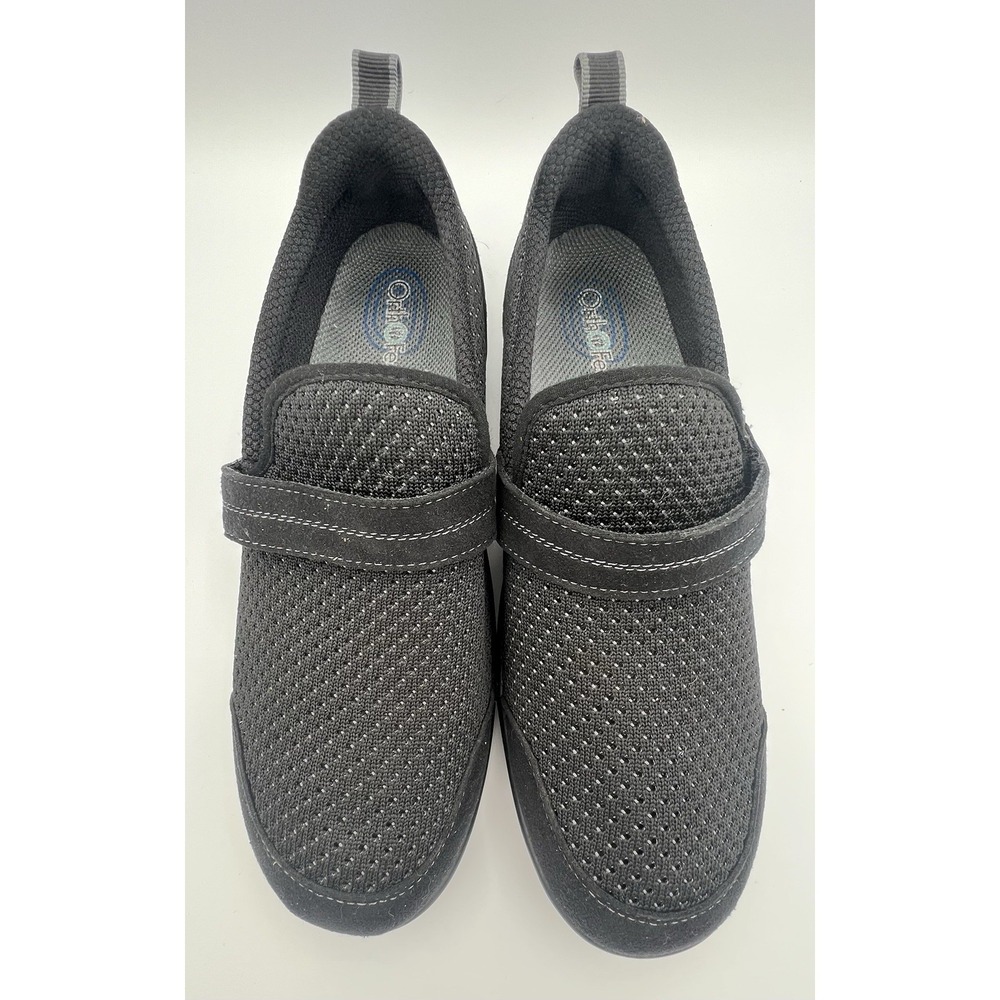 Orthofeet Quincy 821 Black 10 B Medium Women's Slip On Comfort Shoes EUC